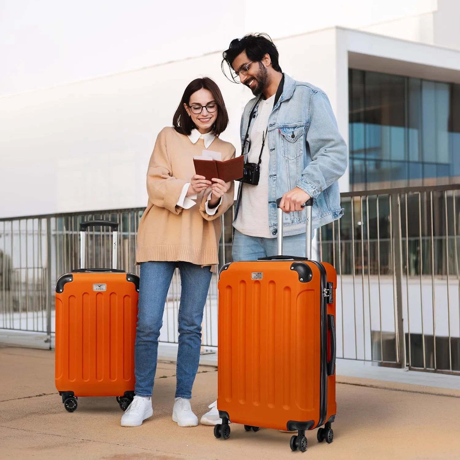 Skywander 2pc 20in & 24in Suitcase -  Orange