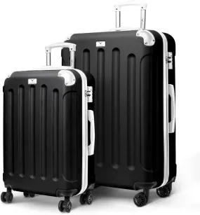 Skywander 2pc 24in & 28in Suitcase - Black/White