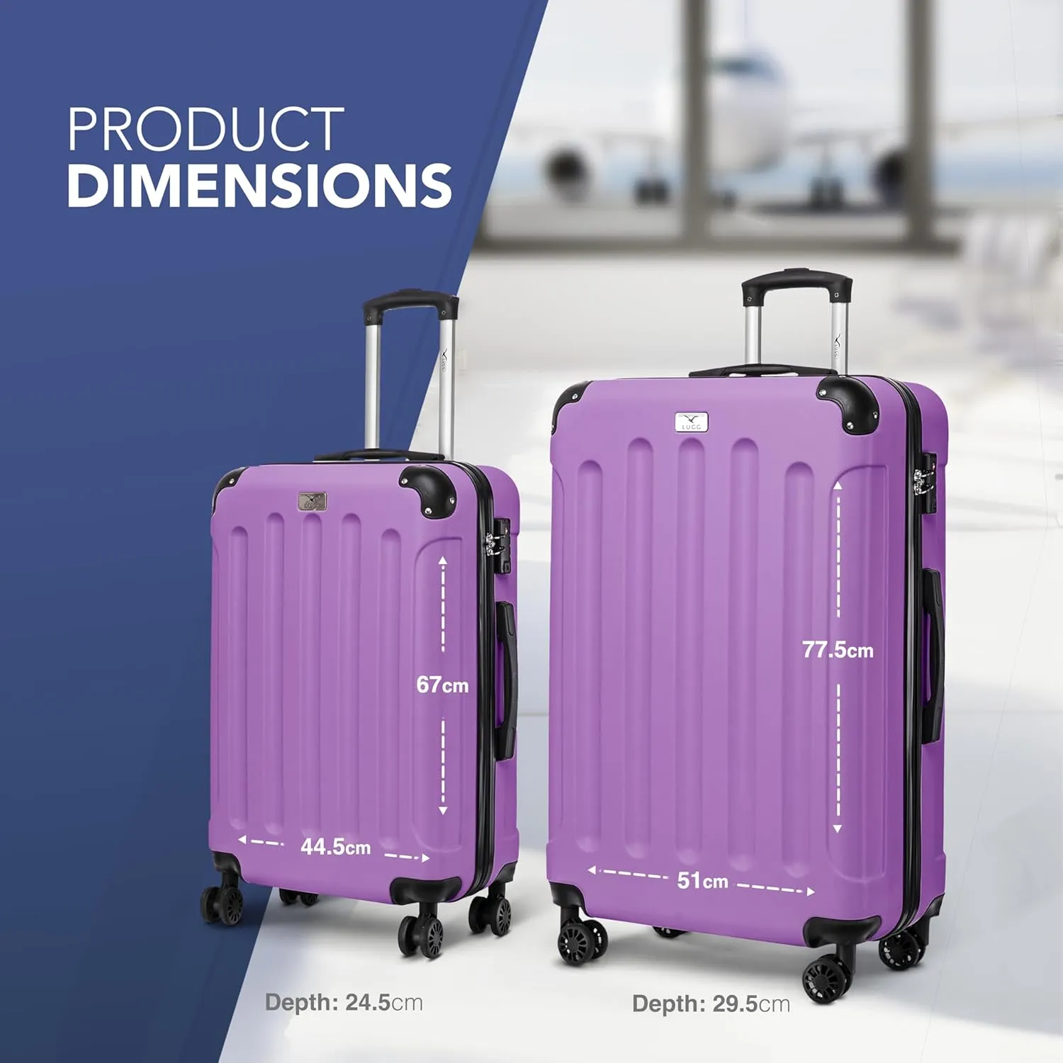 Skywander 2pc 24in & 28in Suitcase - Lavender