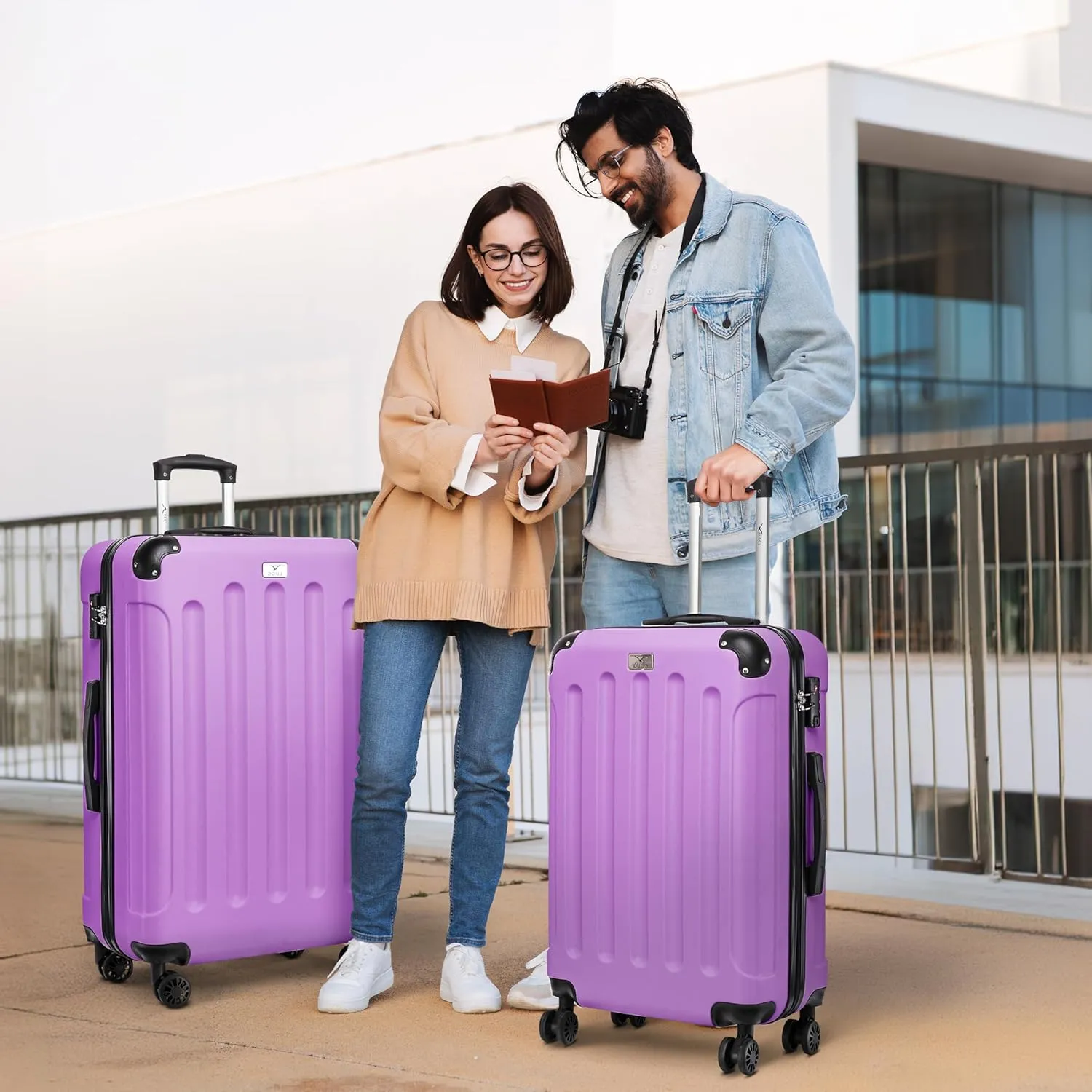 Skywander 2pc 24in & 28in Suitcase - Lavender