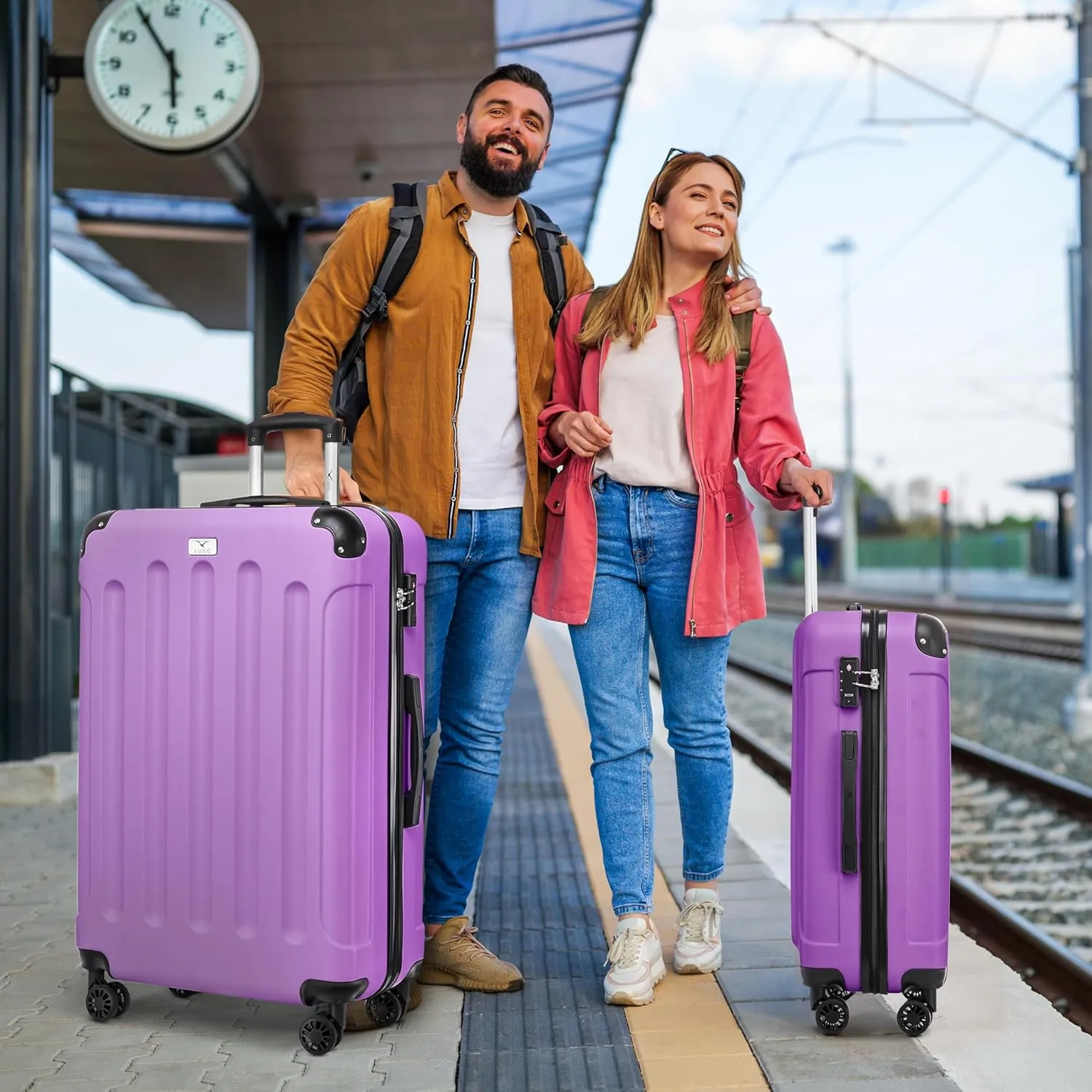 Skywander 2pc 24in & 28in Suitcase - Lavender