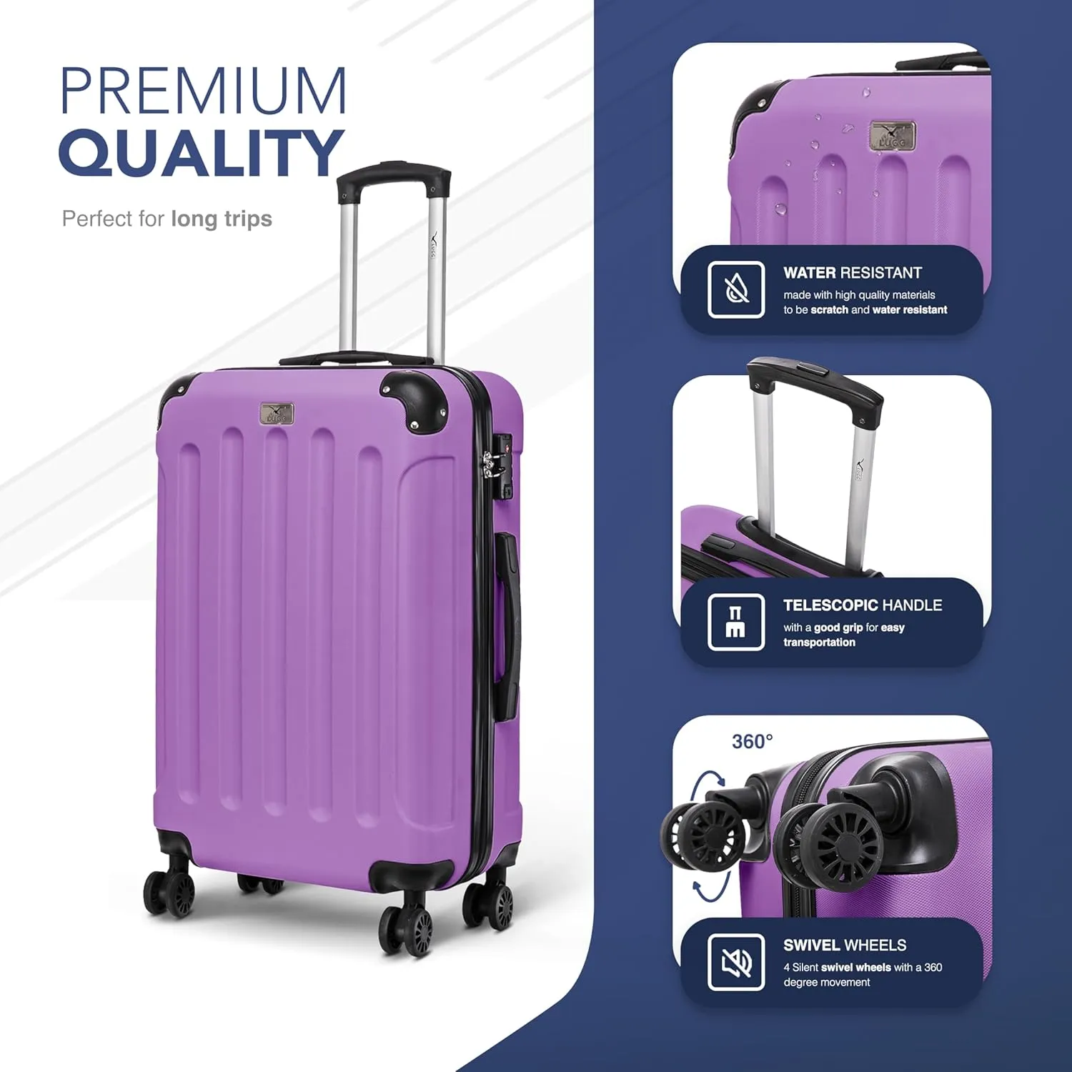 Skywander 2pc 24in & 28in Suitcase - Lavender