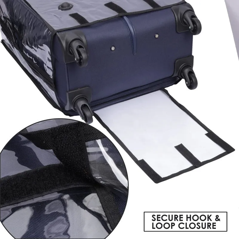 Small Size: Suitcase with 4-Wheel Design & Safety Lock | Includes PVC Cover | 48L | Navy Blue