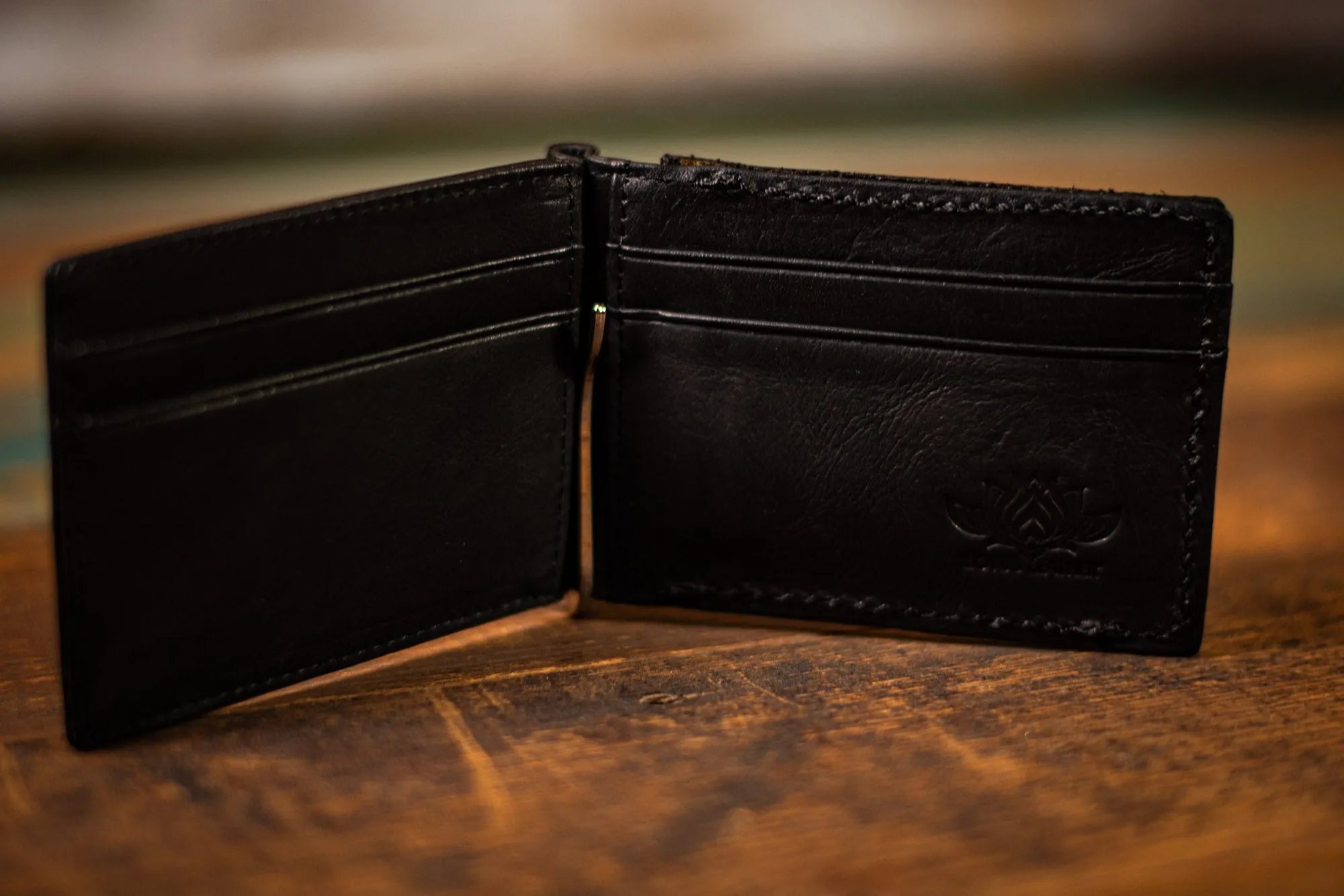 Stealie Bolt - Money Clip - Tooled Leather Minimalist Wallet