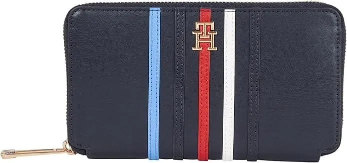 Tommy Hilfiger Iconic Tommy Large Zip-Around Corp Wallet in Space Blue