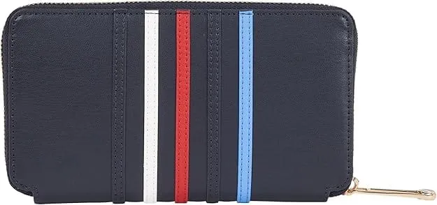 Tommy Hilfiger Iconic Tommy Large Zip-Around Corp Wallet in Space Blue