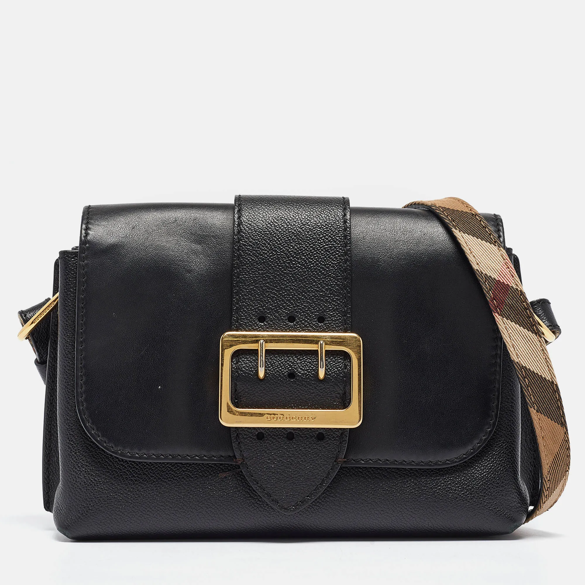 Trendy Inspired Burberry Black Leather Small Medley Crossbody Bag