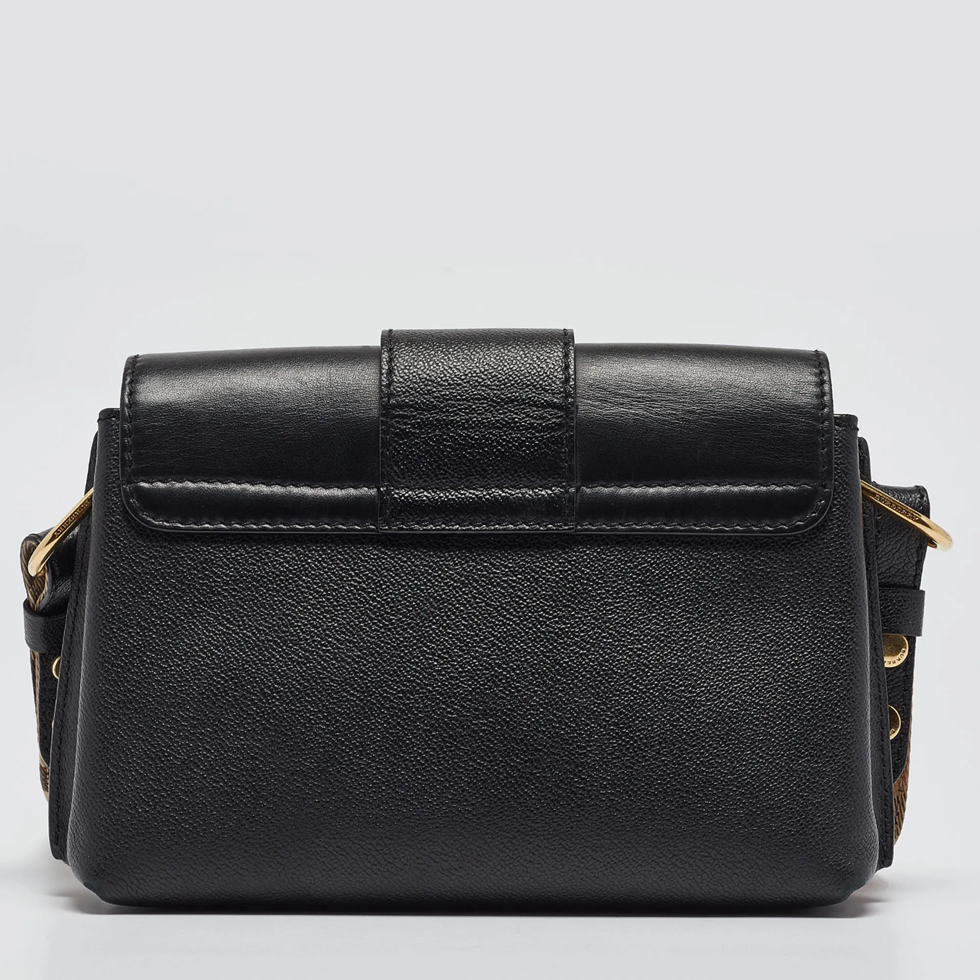 Trendy Inspired Burberry Black Leather Small Medley Crossbody Bag