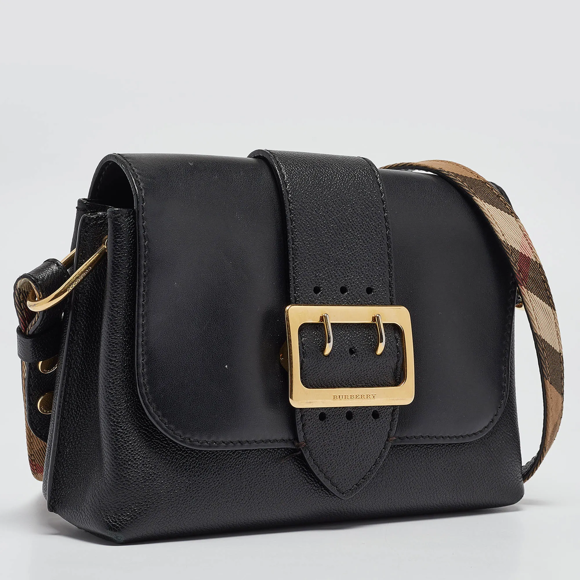 Trendy Inspired Burberry Black Leather Small Medley Crossbody Bag