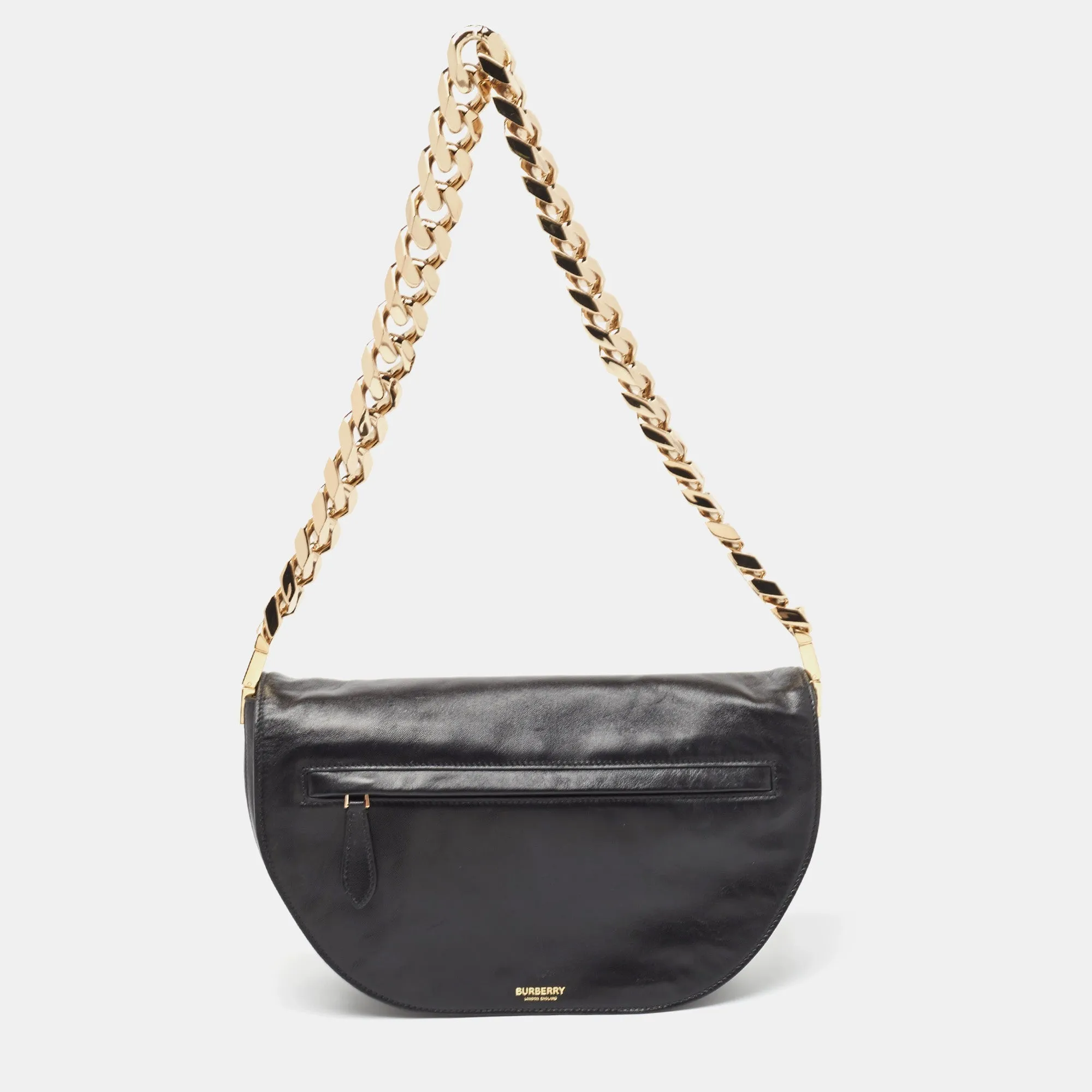 Trendy Inspired Burberry Black Soft Leather Medium Olympia Bag