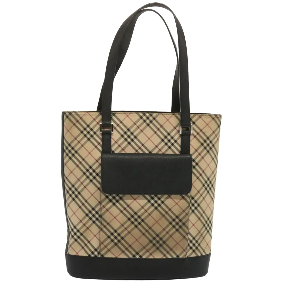 Trendy Inspired Burberry Nova Check Shoulder Bag Canvas Beige Auth 67237