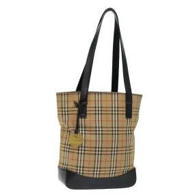 Trendy Inspired Burberry Nova Check Shoulder Bag Canvas Beige Black Auth Ac2917