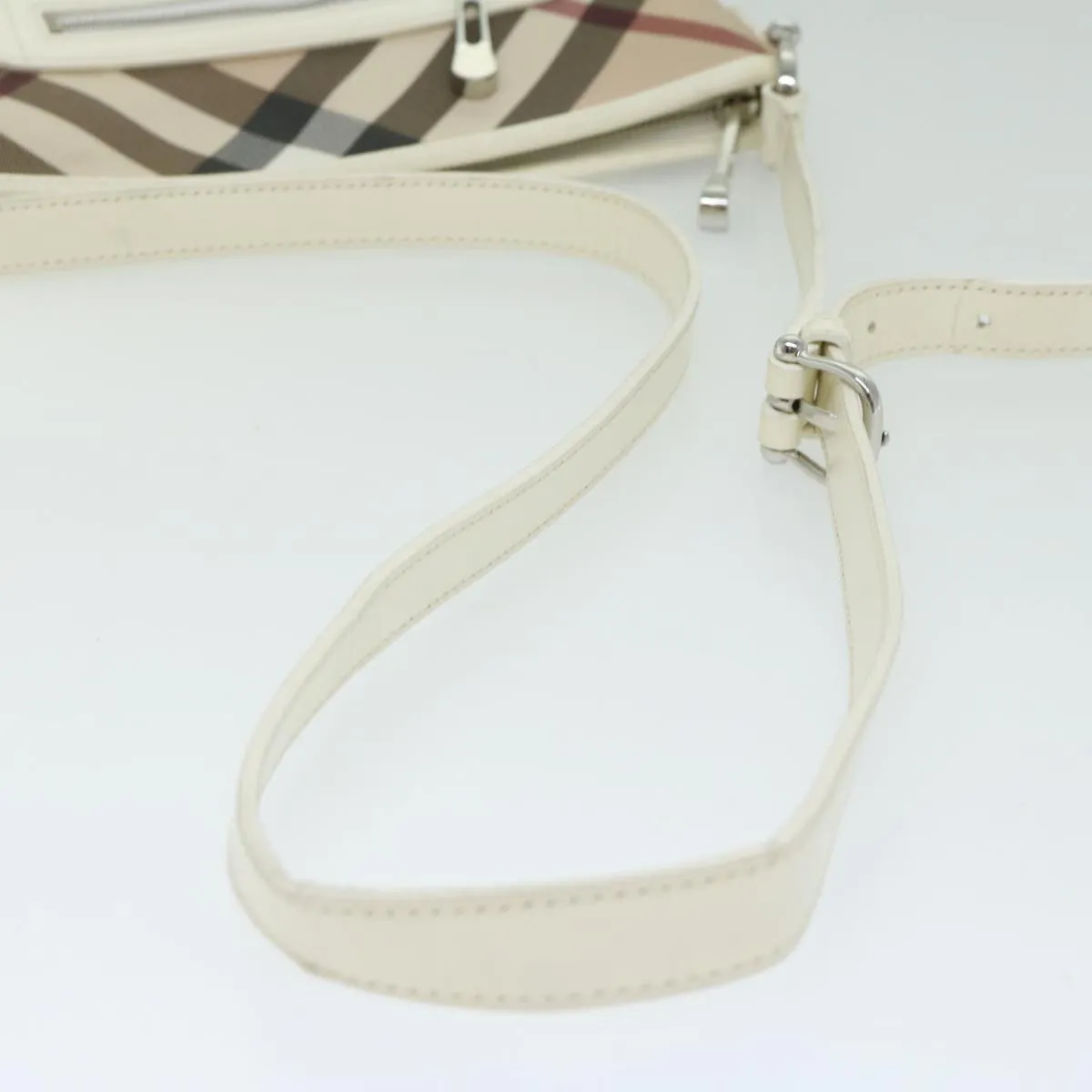 Trendy Inspired Burberry Nova Check Shoulder Bag Coated Canvas Beige Auth Ep3454