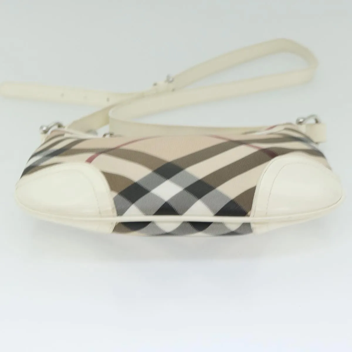 Trendy Inspired Burberry Nova Check Shoulder Bag Coated Canvas Beige Auth Ep3454