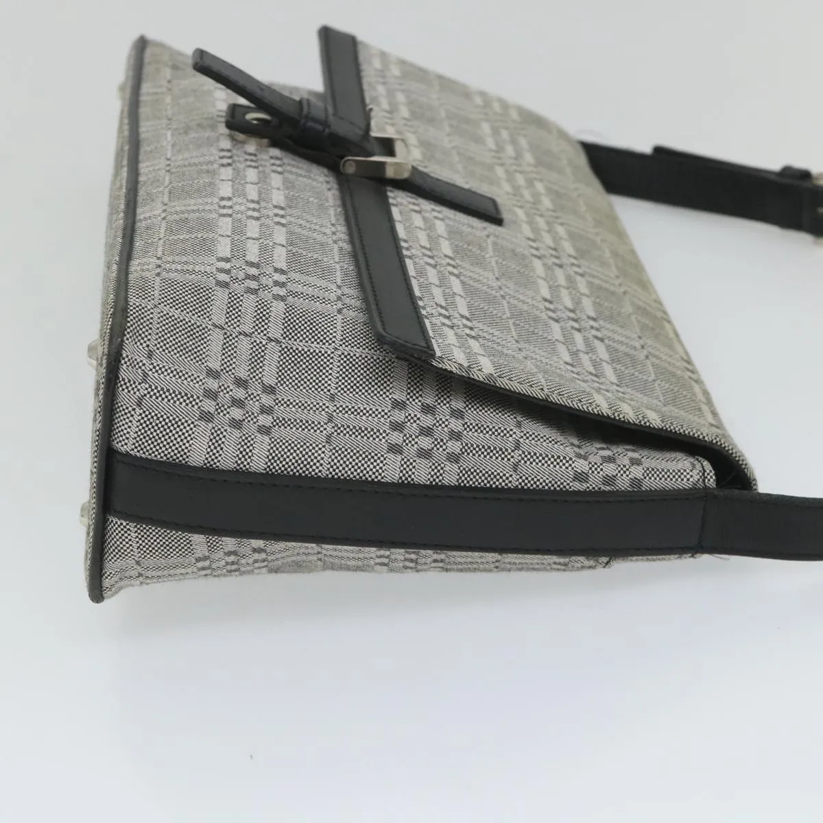 Trendy Inspired Burberry Shoulder Bag Canvas Gray Auth Bs9261