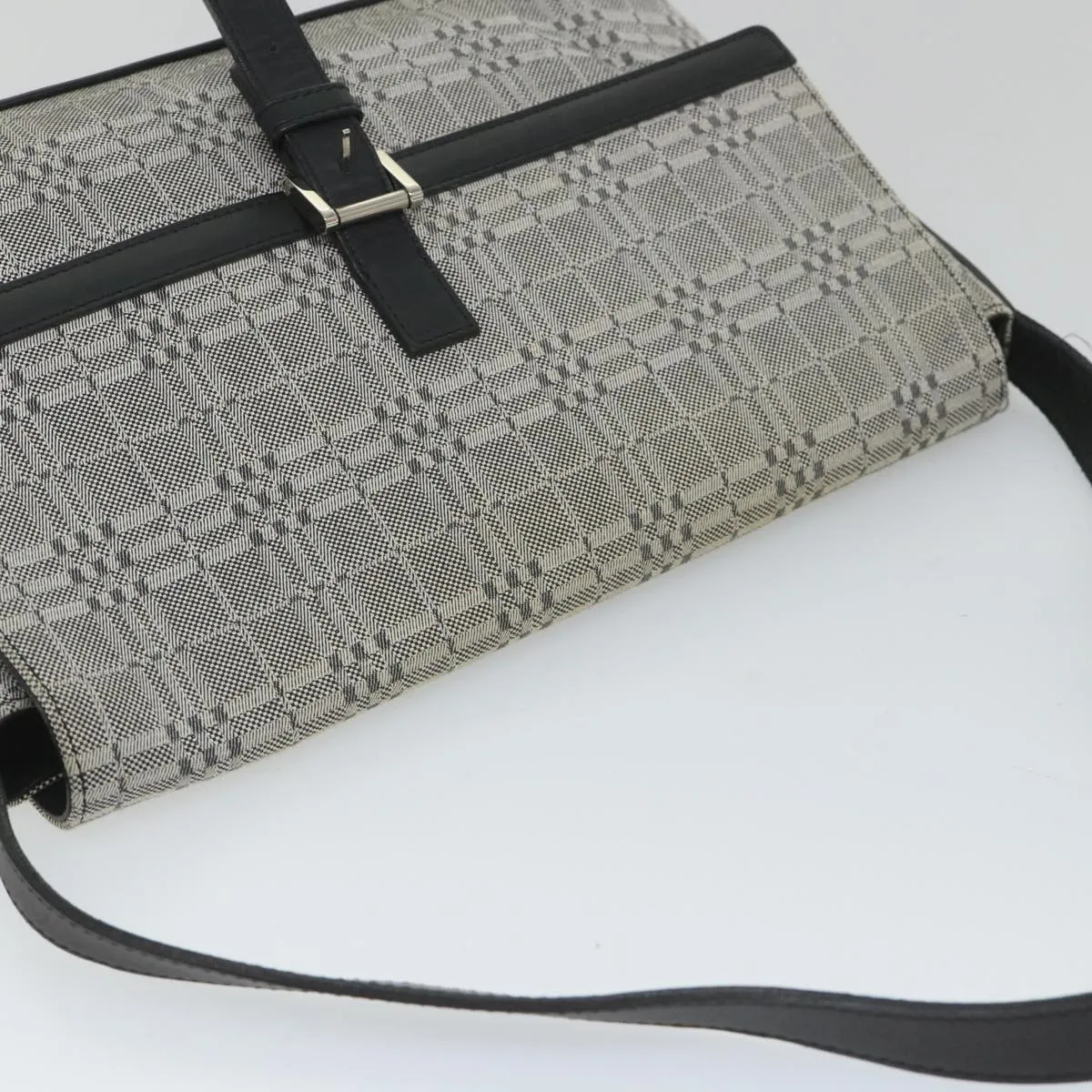 Trendy Inspired Burberry Shoulder Bag Canvas Gray Auth Bs9261