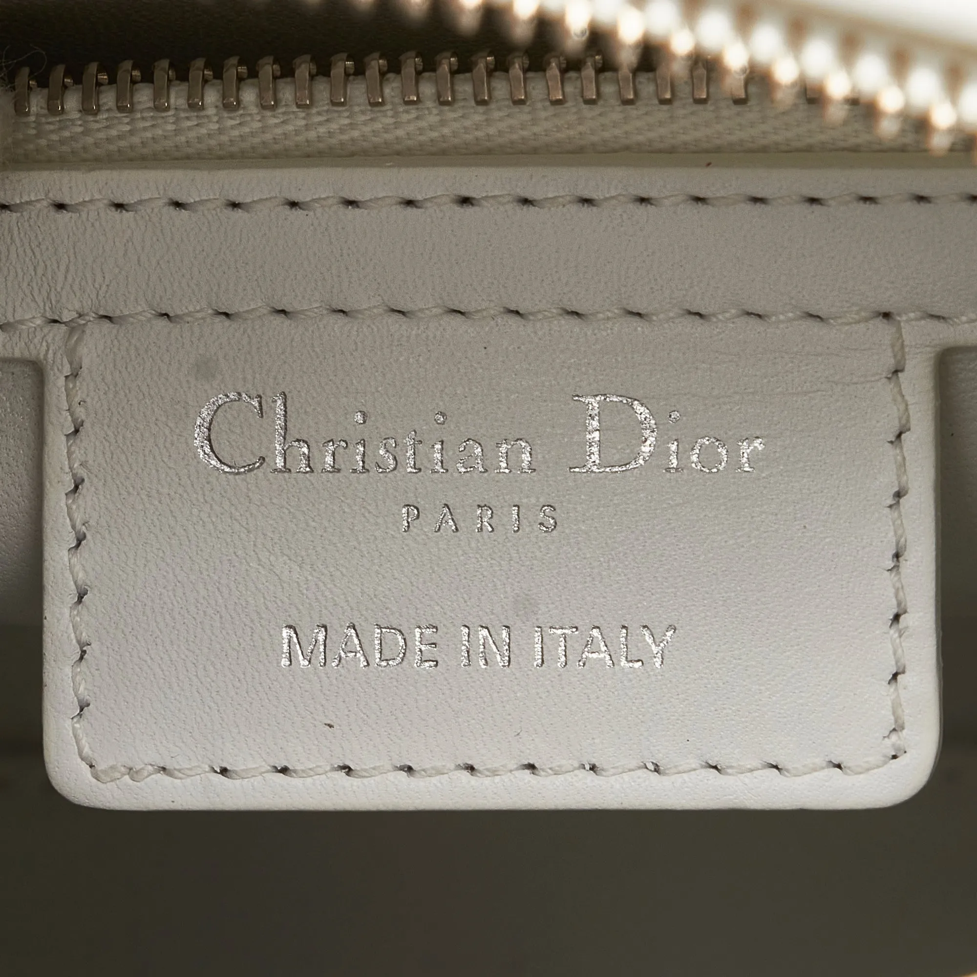 Trendy Inspired Dior Lady Dior Medium White Patch Embellished Leather Silver