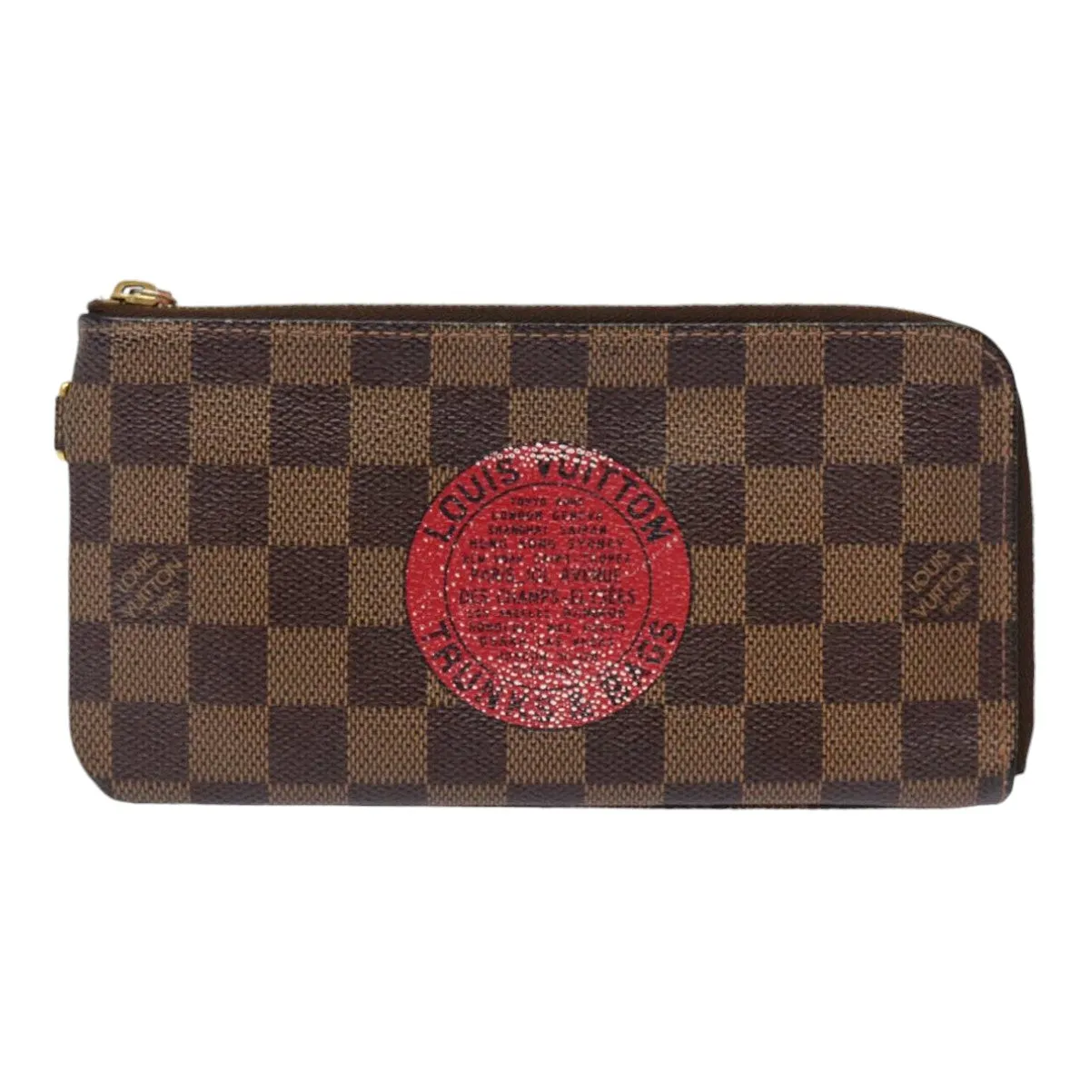 Trendy Inspired Louis Vuitton Damier Ebene T&b Portefeuille Complice Wallet N61740 Auth Bs17260