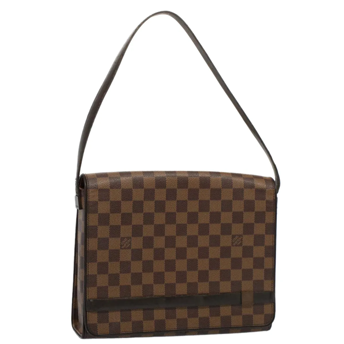 Trendy Inspired Louis Vuitton Damier Ebene Tribeca Carre Shoulder Bag N51161 Lv Auth Rd5855