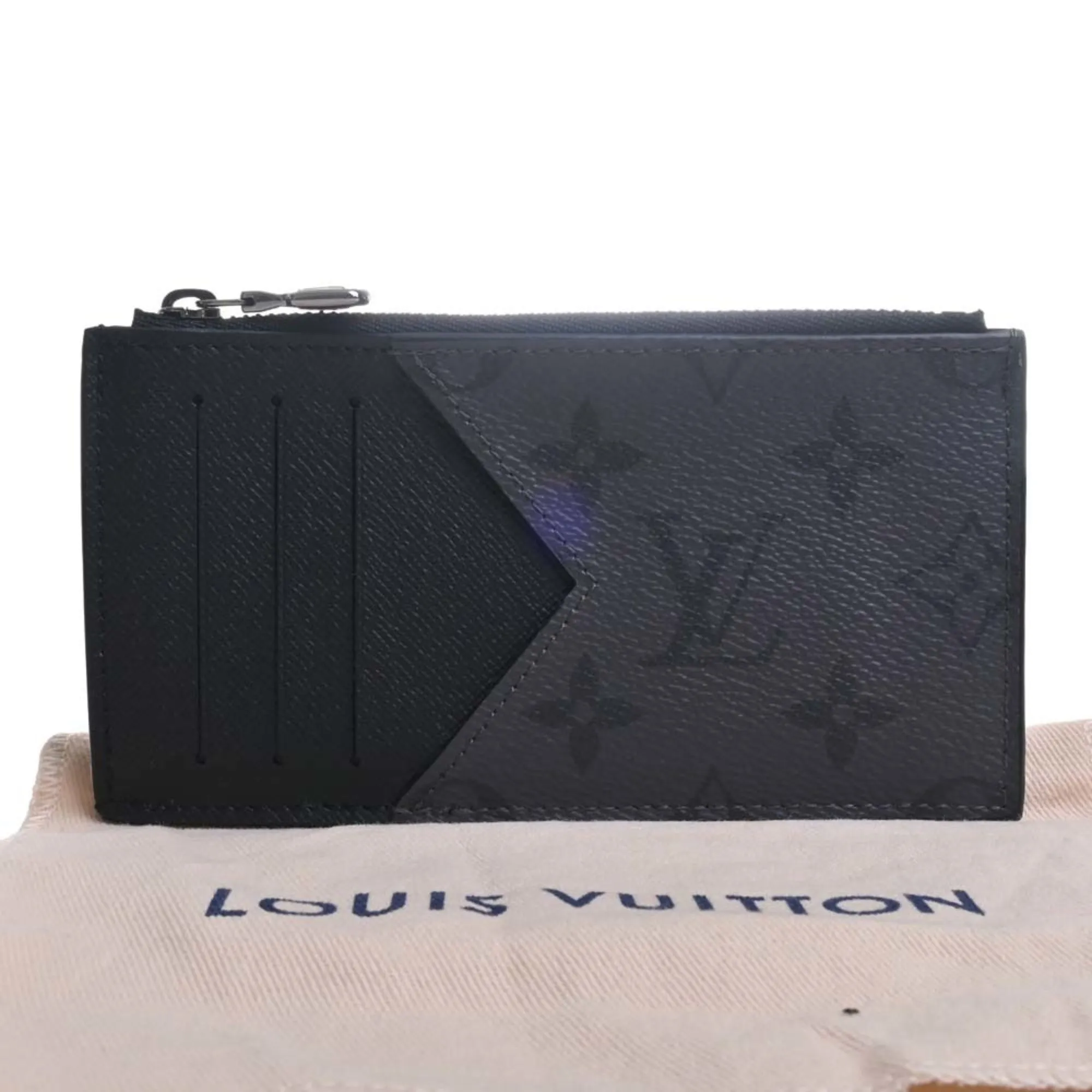 Trendy Inspired Louis Vuitton Eclipse Reverse Coin Card Holder M69533 Black Men's