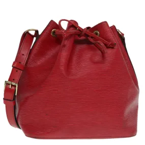 Trendy Inspired Louis Vuitton Epi Petit Noe Shoulder Bag Red M44107 Lv Auth Bs17209