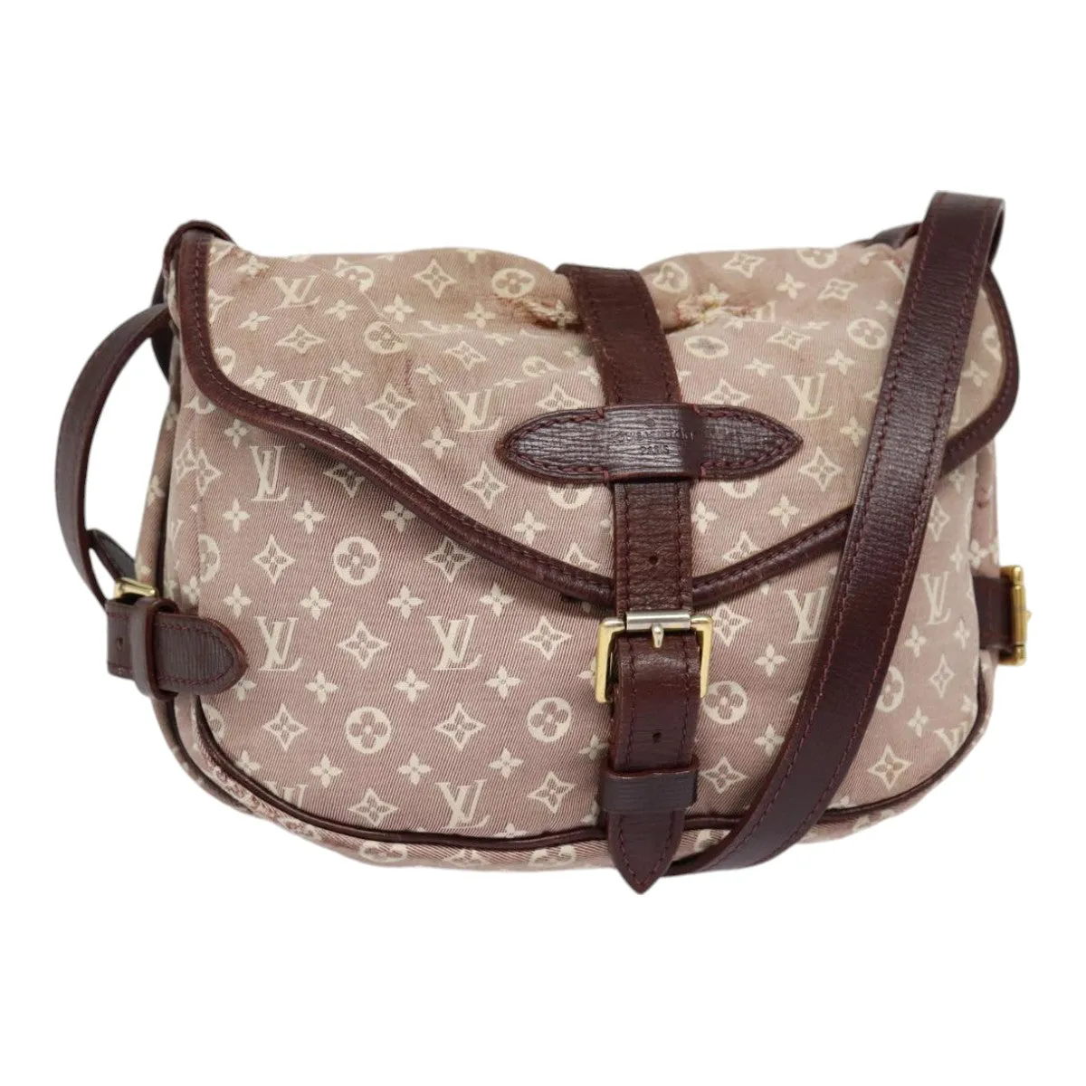 Trendy Inspired Louis Vuitton Monogram Idylle Saumur Pm Shoulder Bag Sepia M40669 Auth Bs17039