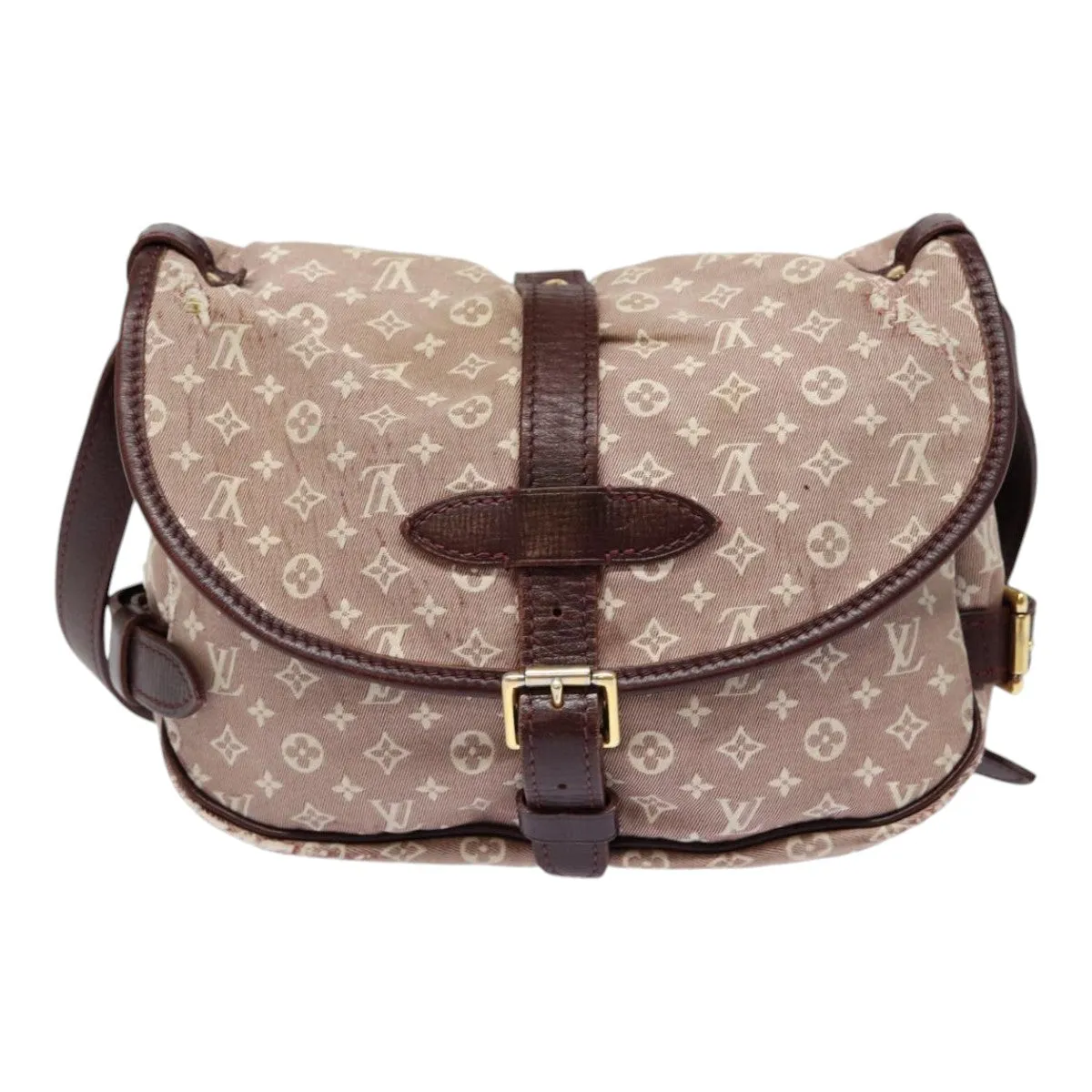 Trendy Inspired Louis Vuitton Monogram Idylle Saumur Pm Shoulder Bag Sepia M40669 Auth Bs17039