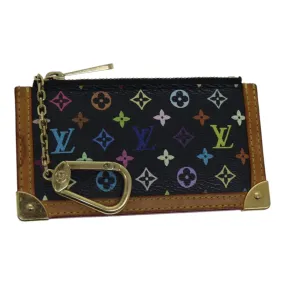 Trendy Inspired Louis Vuitton Monogram Multicolor Pochette Cles Purse Black M92654 Lv Auth 86029