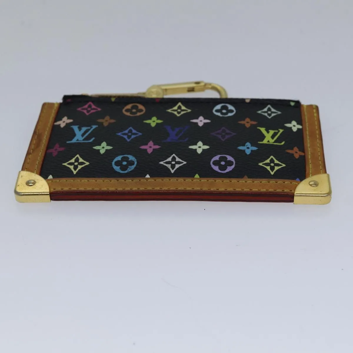 Trendy Inspired Louis Vuitton Monogram Multicolor Pochette Cles Purse Black M92654 Lv Auth 86029