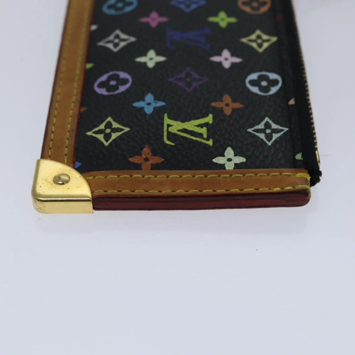 Trendy Inspired Louis Vuitton Monogram Multicolor Pochette Cles Purse Black M92654 Lv Auth 86029