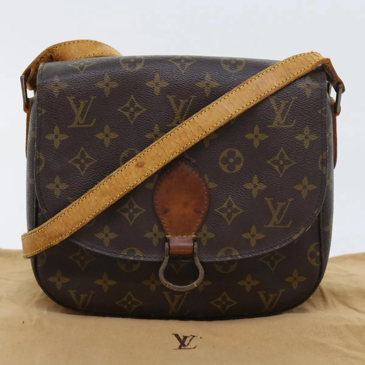 Trendy Inspired Louis Vuitton Monogram Saint Cloud Gm Shoulder Bag M51242 Lv Auth Th4045