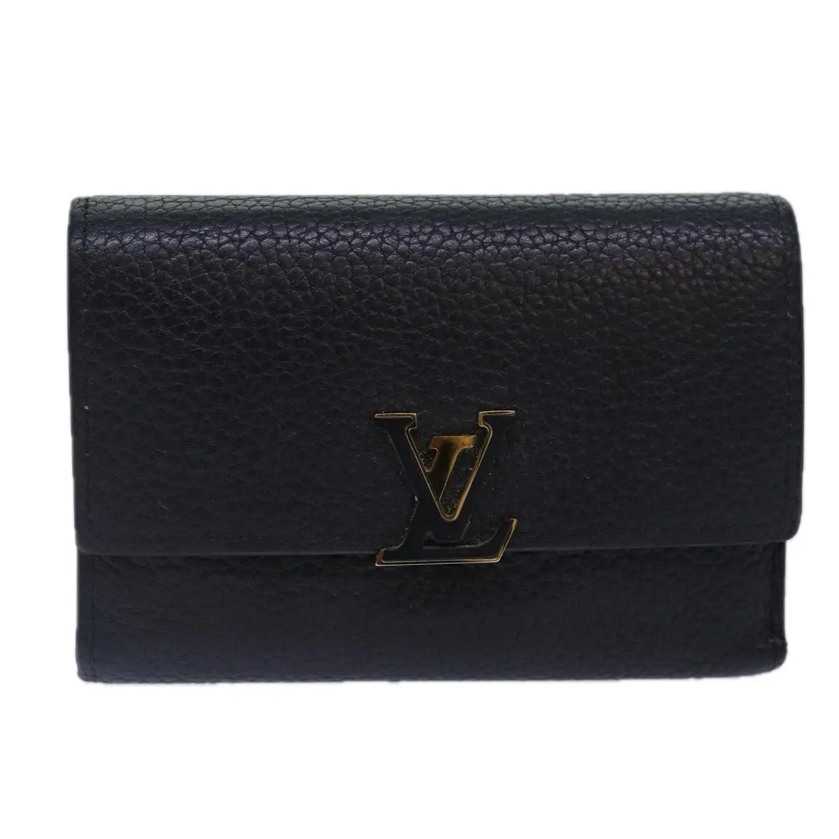 Trendy Inspired Louis Vuitton Portefeuille Capucines Compact Wallet Black M62157 Lv Auth Bs17177