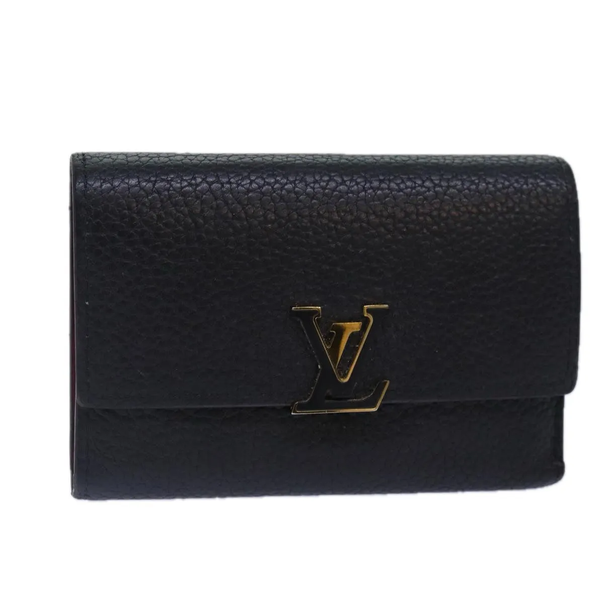 Trendy Inspired Louis Vuitton Portefeuille Capucines Compact Wallet Black M62157 Lv Auth Bs17177