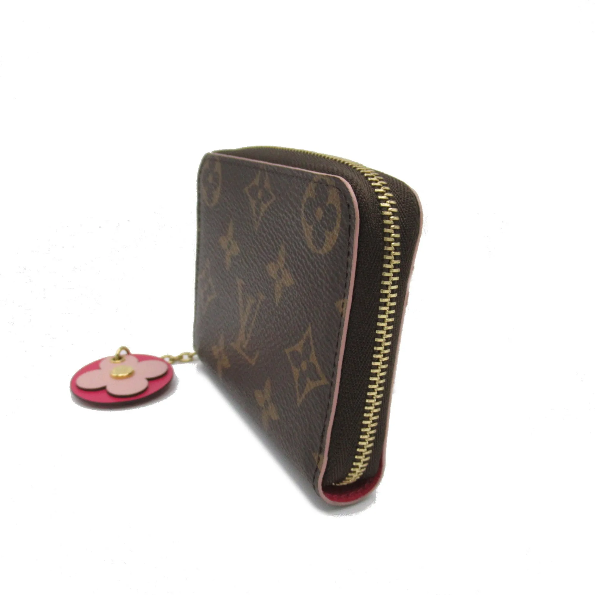 Trendy Inspired Louis Vuitton Zippy Coin Purse Blooming Flower Brown Pink Hot Pink Monogram Pvc Coated Canvas M68332