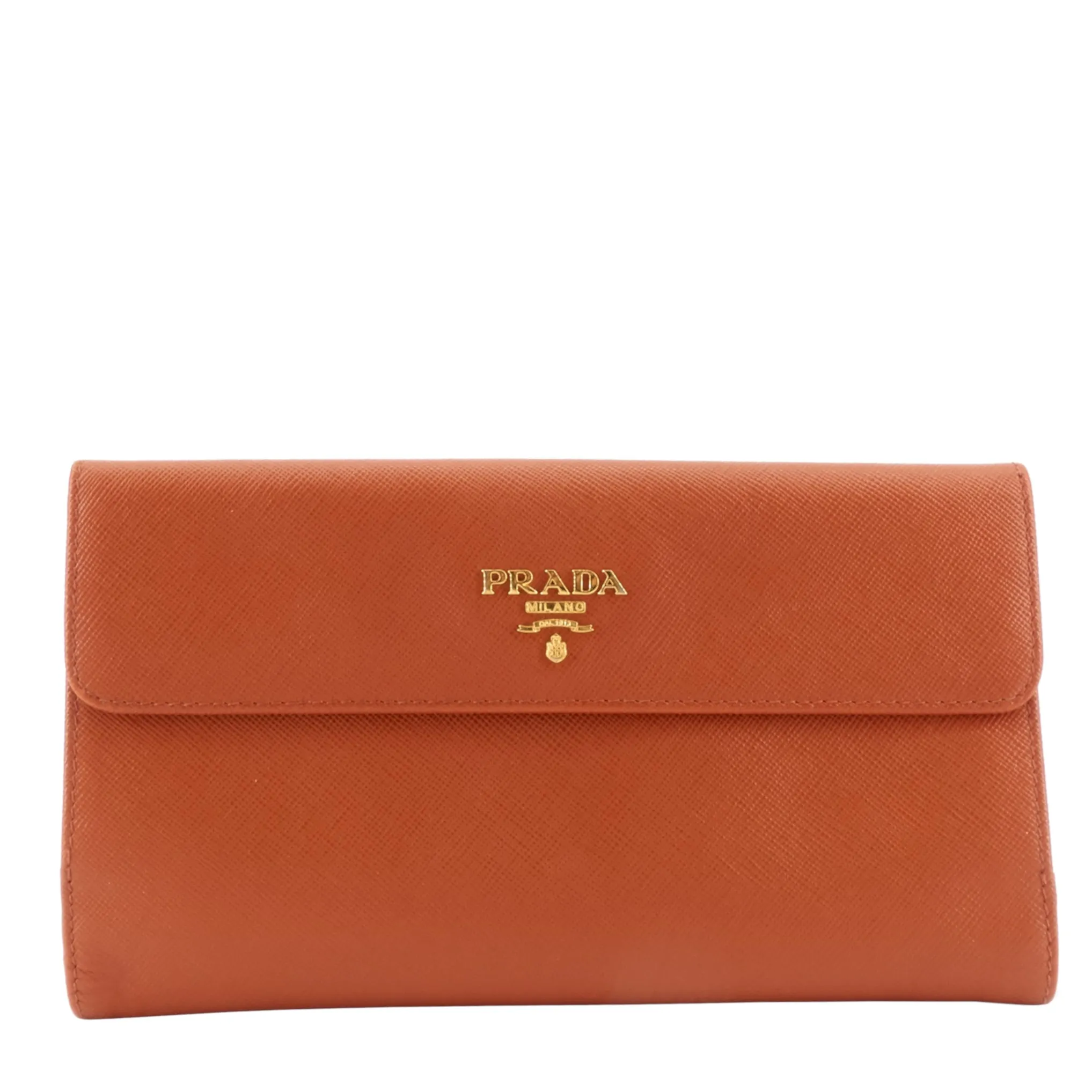 Trendy Inspired Prada Continental Logo Saffiano Leather Wallet