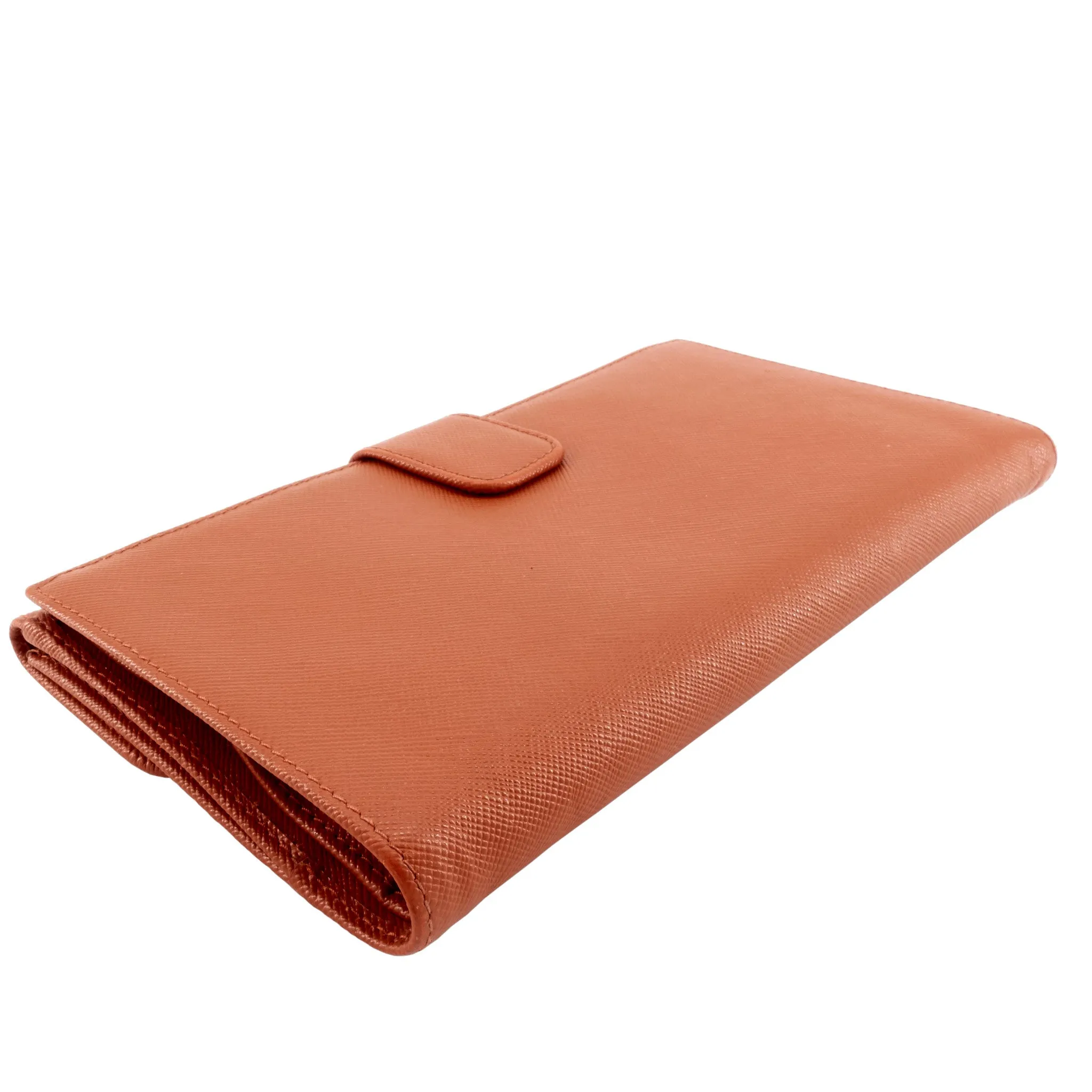 Trendy Inspired Prada Continental Logo Saffiano Leather Wallet