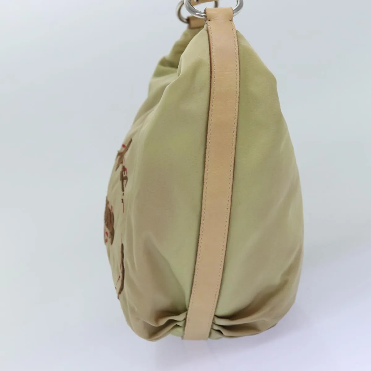 Trendy Inspired Prada Shoulder Bag Nylon Beige Auth 77348