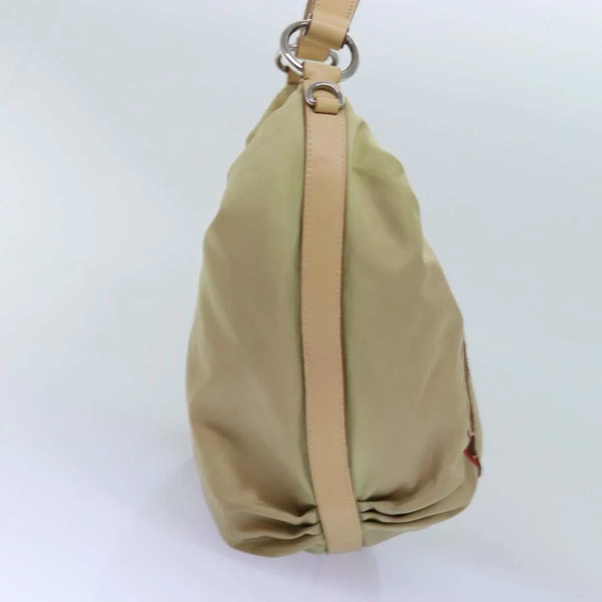 Trendy Inspired Prada Shoulder Bag Nylon Beige Auth 77348