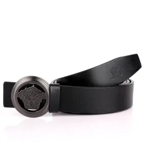 VER Medusa Round Buckle Belt -Black