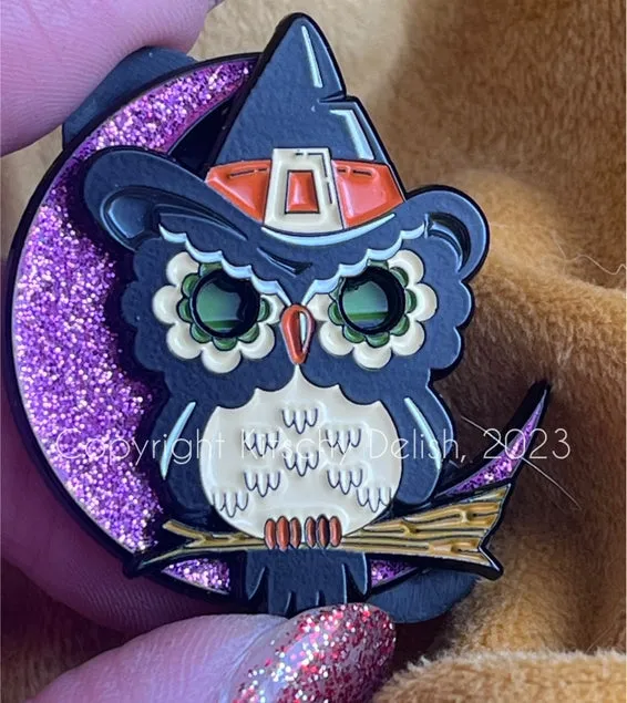 Witchy Owl Sliding Enamel Pin