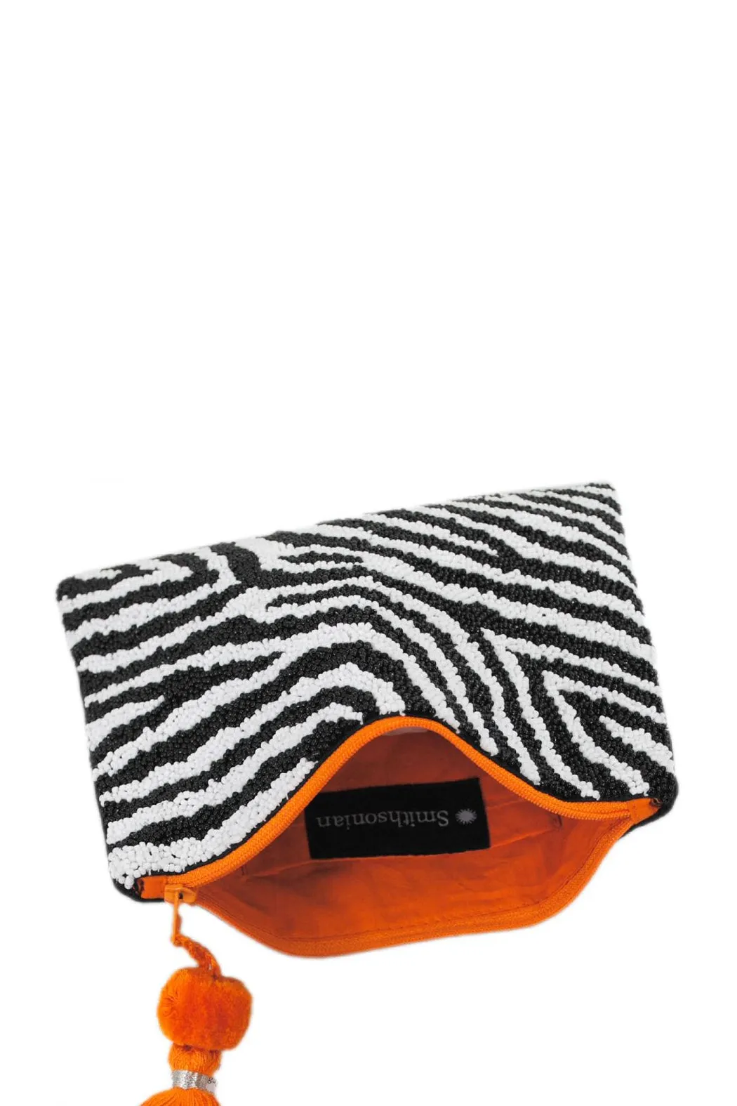 Zebra Beaded Clutch