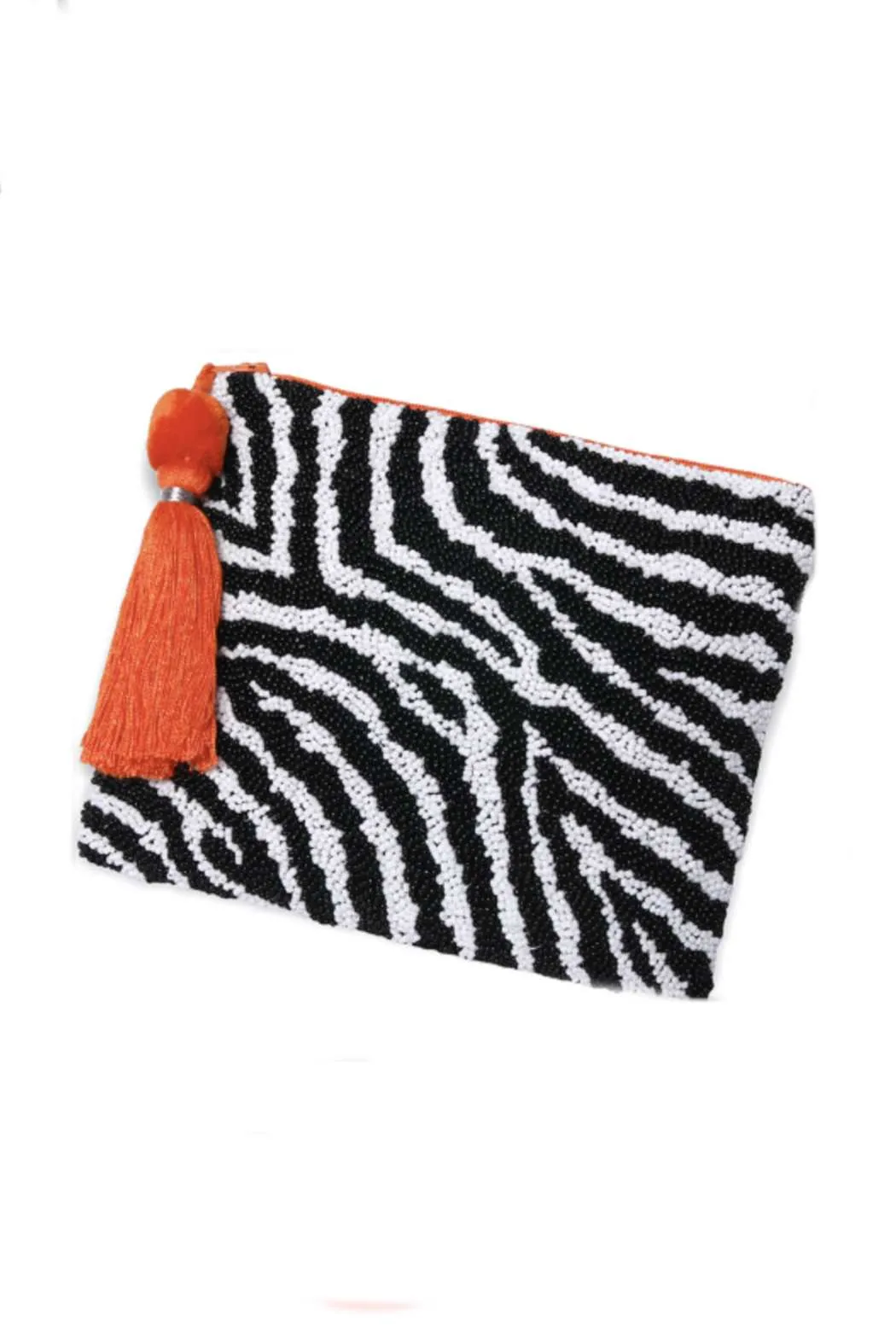 Zebra Beaded Clutch